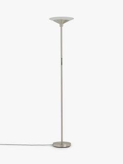 John Lewis Torchiere LED Smart Switch Floor Lamp, Nickel - view 2, Nickel