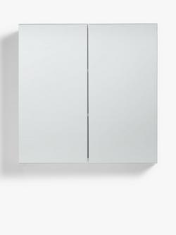 John Lewis White Gloss Double Mirrored Bathroom Cabinet, White