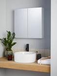 John Lewis White Gloss Double Mirrored Bathroom Cabinet