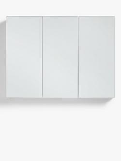 John Lewis White Gloss Triple Mirrored Bathroom Cabinet, White