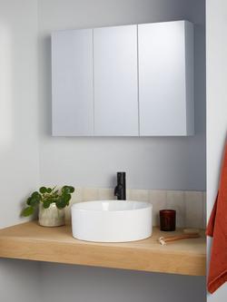 John Lewis White Gloss Triple Mirrored Bathroom Cabinet - view 2, White