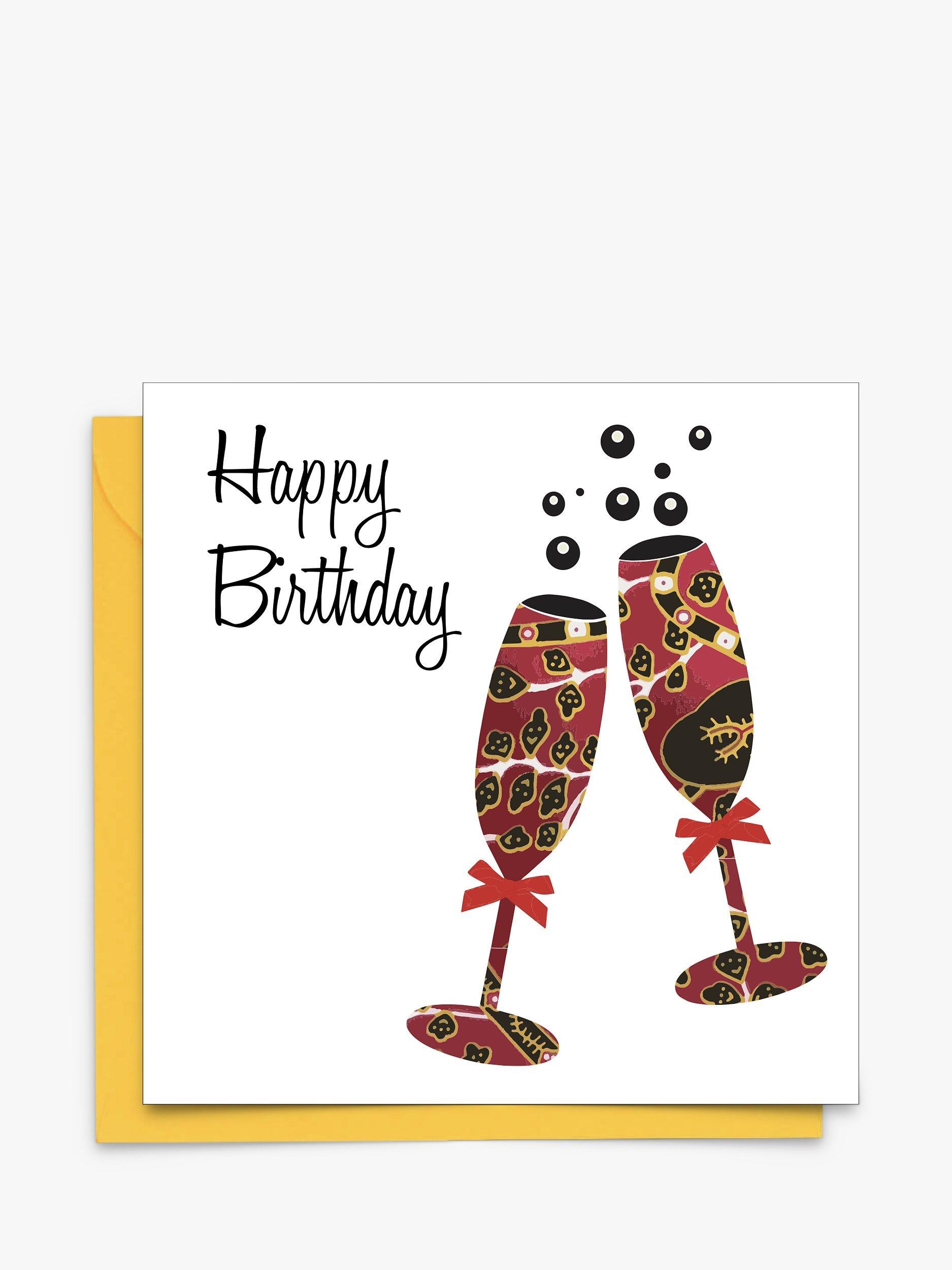AfroTouch Design Cheers Fabric Panel Birthday Card