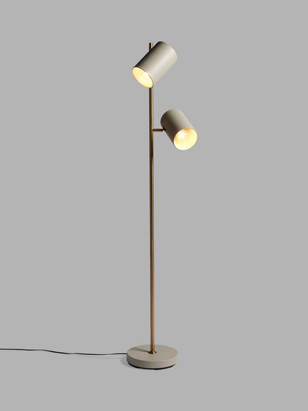 John Lewis Metal Double Arm Floor Lamp, Putty/Brass
