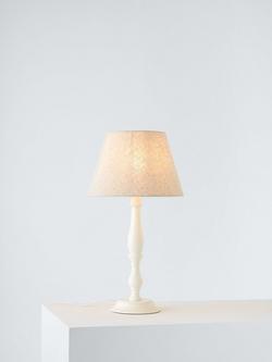 John Lewis Candlestick Table Lamp, White, White