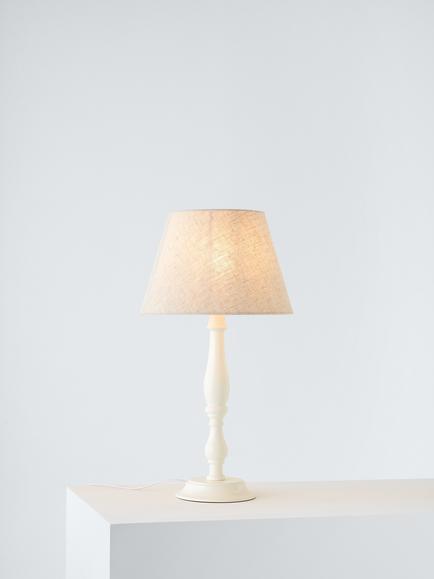 John Lewis Candlestick Table Lamp, White, White