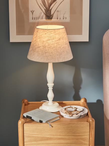 John Lewis Candlestick Table Lamp, White - view 2, White