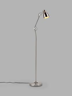 John Lewis Tony Floor Lamp, Satin Nickel