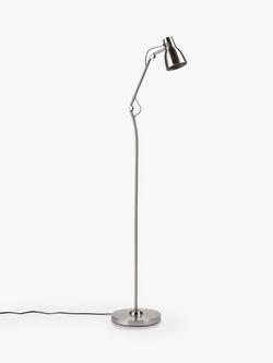John Lewis Tony Floor Lamp - view 2, Satin Nickel