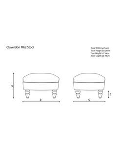 John Lewis Claverdon II Leather Footstool, Dark Leg, Galveston Bark - view 2, Galveston Bark