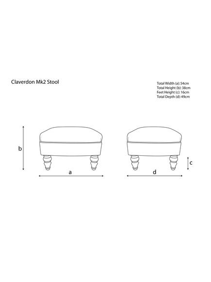 John Lewis Claverdon II Leather Footstool, Dark Leg, Galveston Bark - view 2, Galveston Bark