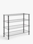 John Lewis 4 Tier Metal Shoe Rack, Grey