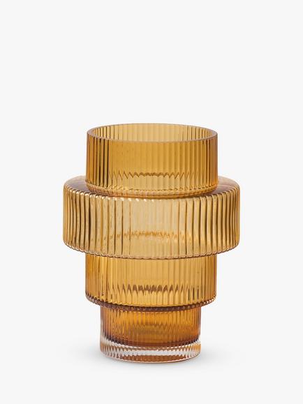 pols potten Steps Glass Candle Holder, Yellow