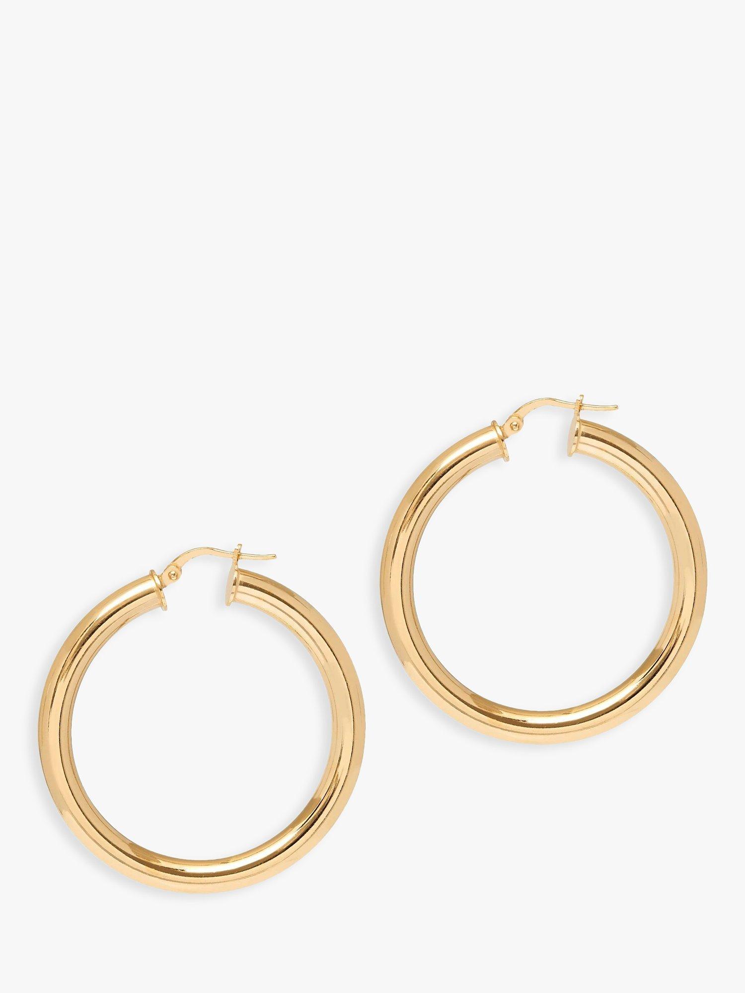 The Hoop Station La Curvaceous Medium Hoop Earrings, Gold