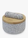 Joseph Joseph Dash Granite Pestle & Mortar with Bamboo Lid, Grey/Natural