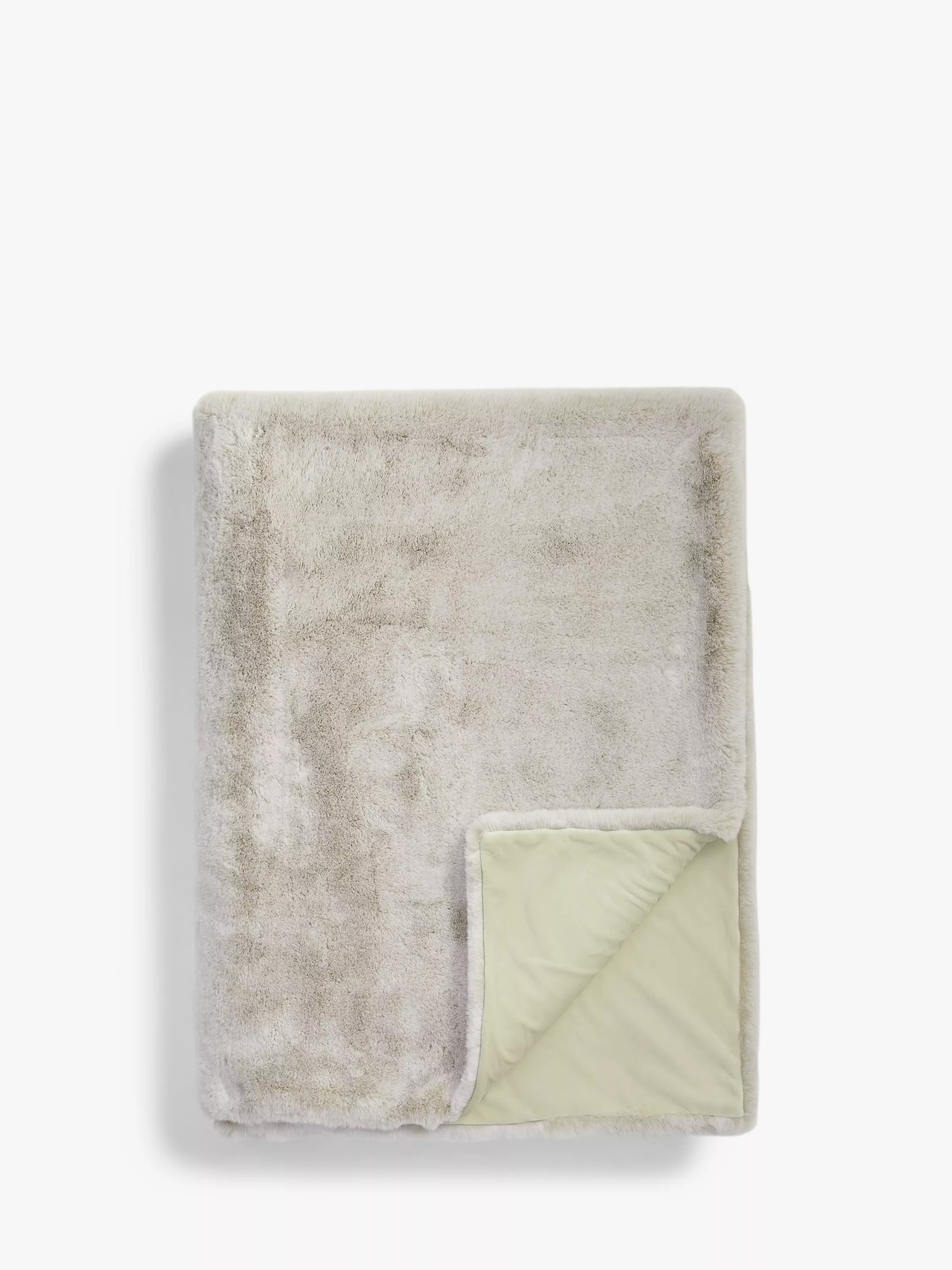 John Lewis Faux Fur Throw Arctic Natural