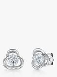 Jools by Jenny Brown Cubic Zirconia Flower Stud Earrings, Silver