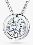 Jools by Jenny Brown Cubic Zirconia Round Pendant Necklace, Silver