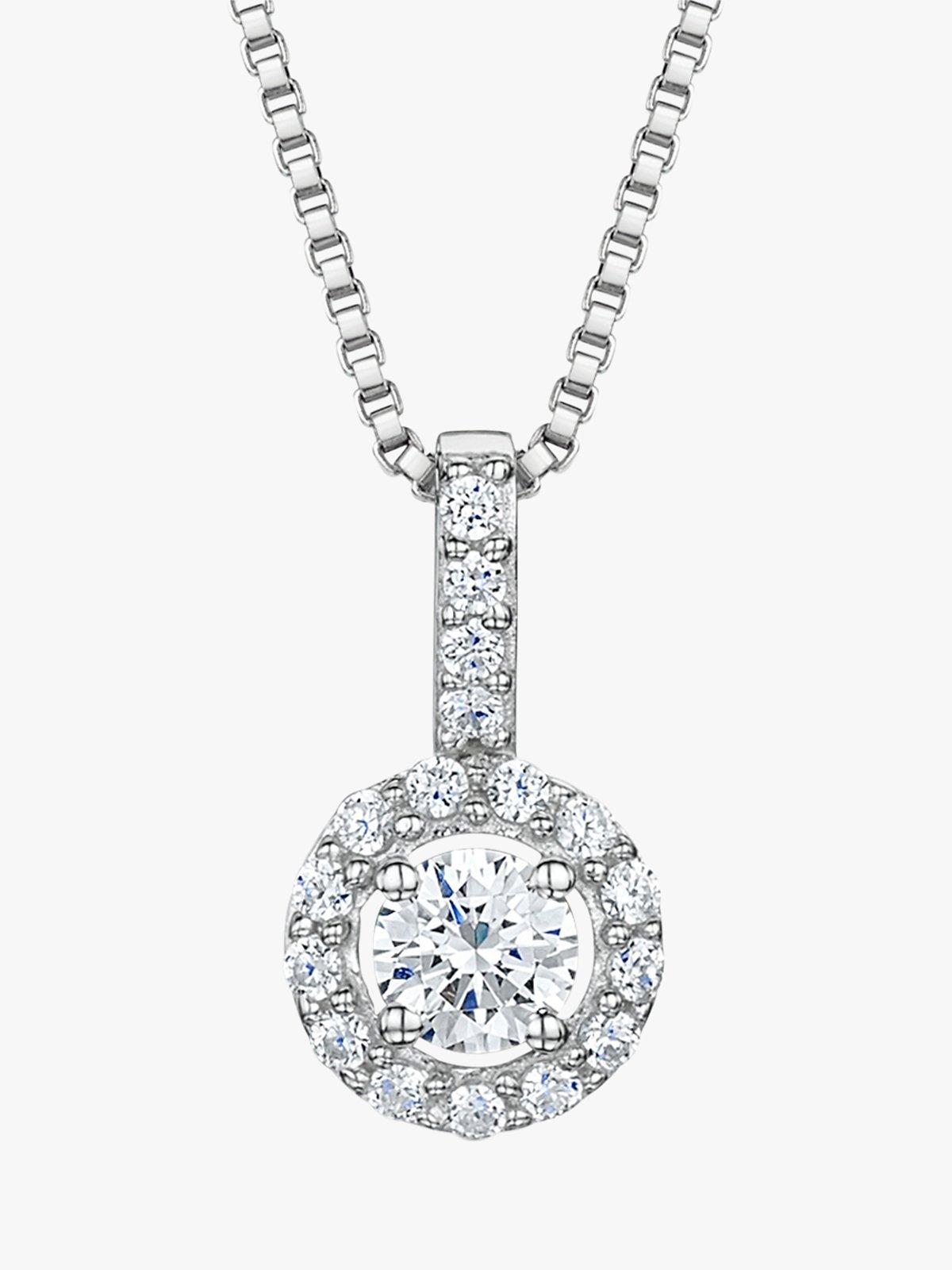 Jools by Jenny Brown Cubic Zirconia Pave Pendant Necklace, Silver