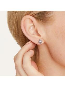 Jools by Jenny Brown Cubic Zirconia Snowflake Stud Earrings, Silver - view 2, Silver