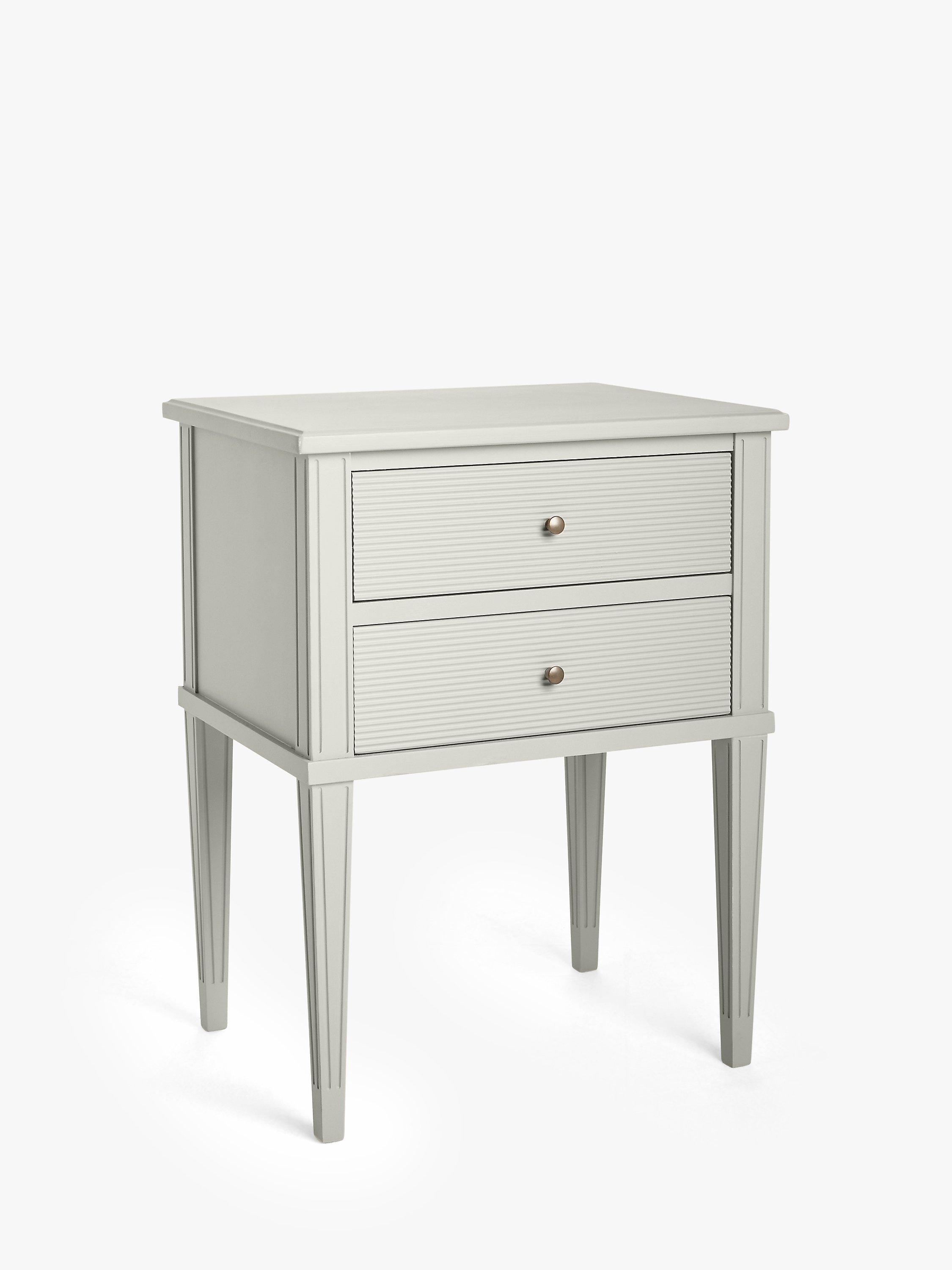 John Lewis Gustav 2 Drawer Bedside Table, Grey
