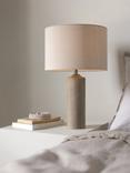 John Lewis Ribbed Wood Table Lamp, Brown