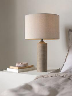John Lewis Ribbed Wood Table Lamp, Brown, Brown