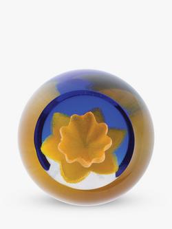 Caithness Daffodil Paperweight, Yellow/Blue