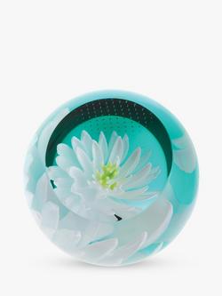 Caithness Waterlily Paperweight, Blue