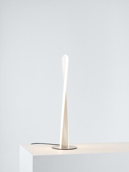 John Lewis Twist LED Table Lamp, Brushed Chrome, Chrome