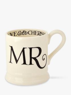 Emma Bridgewater Black Toast Mr & Mr Mugs, Set of 2, 300ml, Black/White - view 2, Black/White