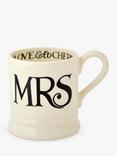 Emma Bridgewater Black Toast Mrs & Mrs Mugs, Set of 2, 310ml, Black/White