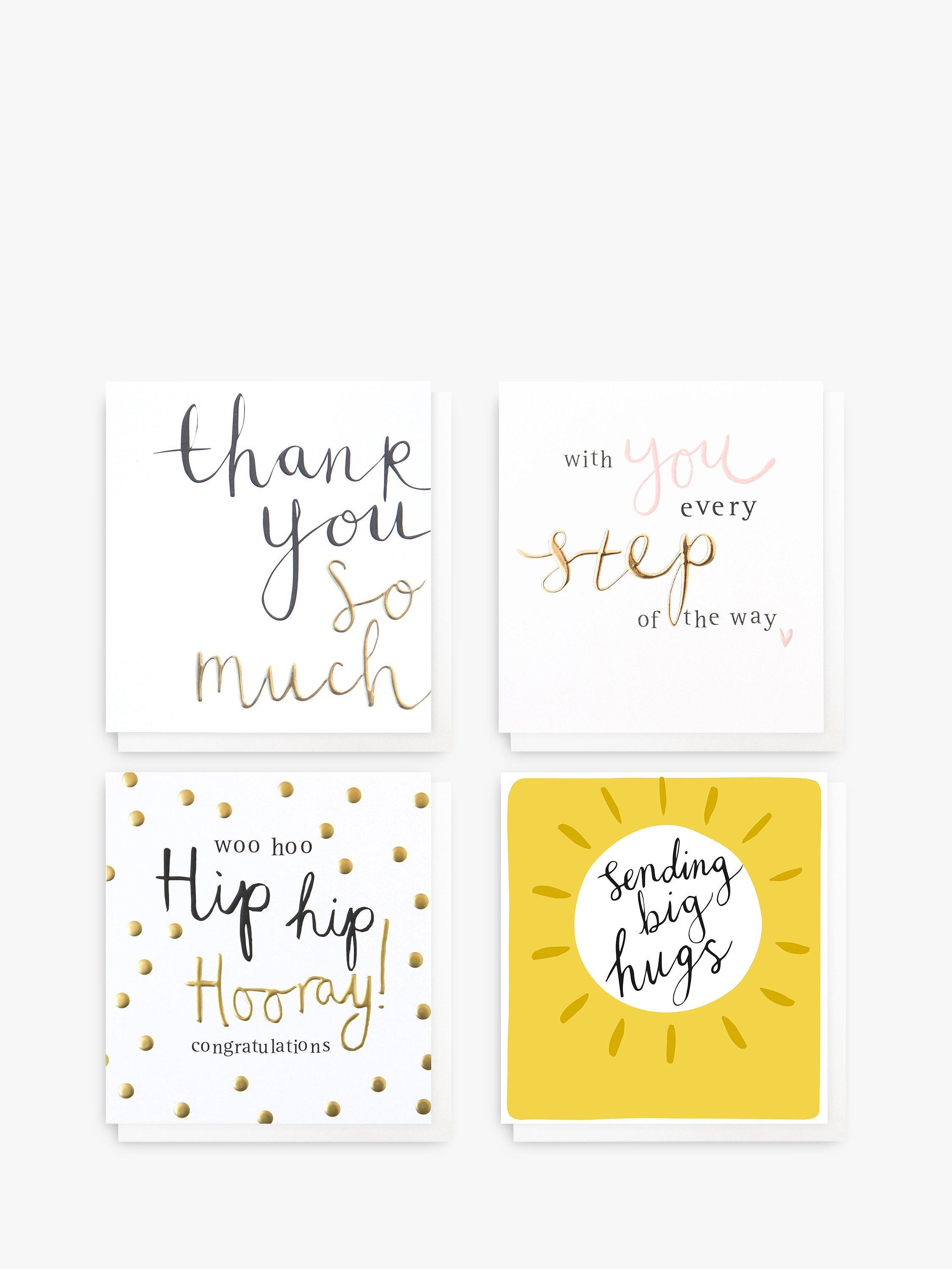 Caroline Gardner Positive Slogans Blank Greeting Cards, Pack of 4