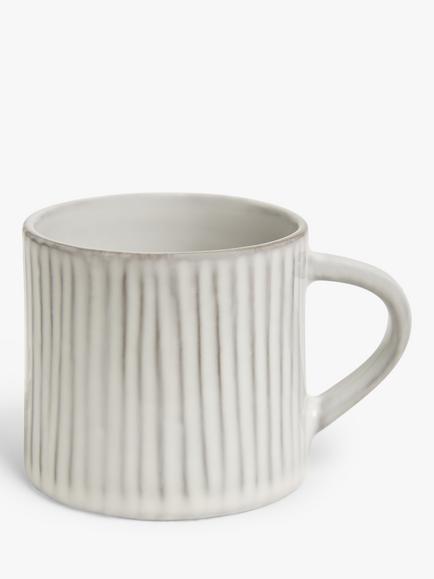 John Lewis Leckford Stoneware Espresso Cup, 75ml, Grey, Grey