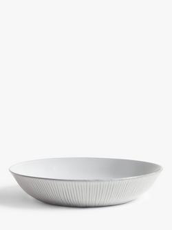 John Lewis Leckford Stoneware Pasta Bowl, 22.5cm, Grey, Grey