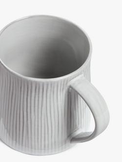 John Lewis Leckford Stoneware Mug, 360ml, Grey - view 2, Grey