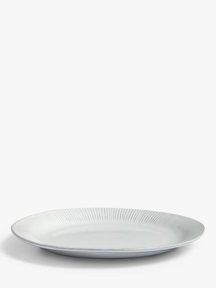 John Lewis Leckford Stoneware Dinner Plate, 27.8cm, Grey - view 2, Grey