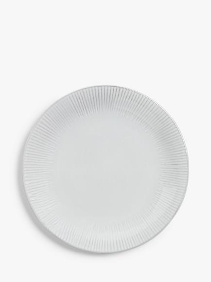 John Lewis Leckford Stoneware Salad Plate, 21.8cm, Grey, Grey