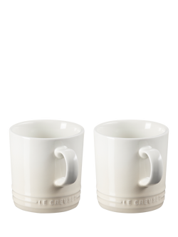 Le Creuset Stoneware Mugs, 350ml, Set of 2, Meringue