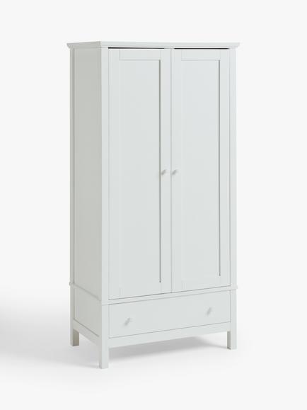 John Lewis Wilton Double Wardrobe, White, White