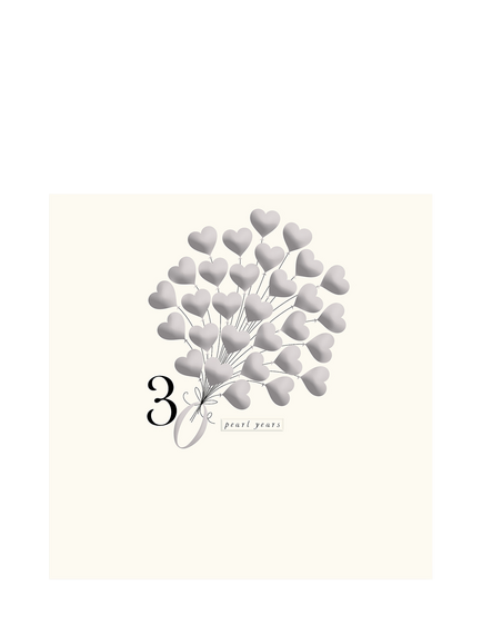 Woodmansterne Heart Balloons Pearl 30th Anniversary Card, 