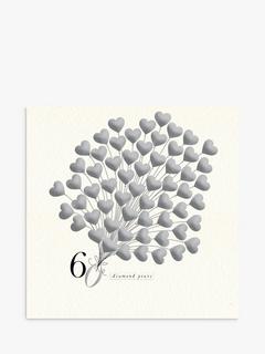Woodmansterne Heart Balloons 60th Anniversary Card