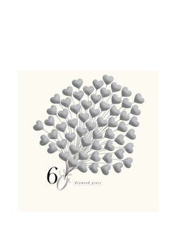 Woodmansterne Heart Balloons 60th Anniversary Card, Multi