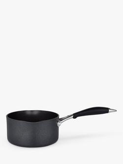 John Lewis 'The Pan' Aluminium Non-Stick Milk Pan, 14cm, Black