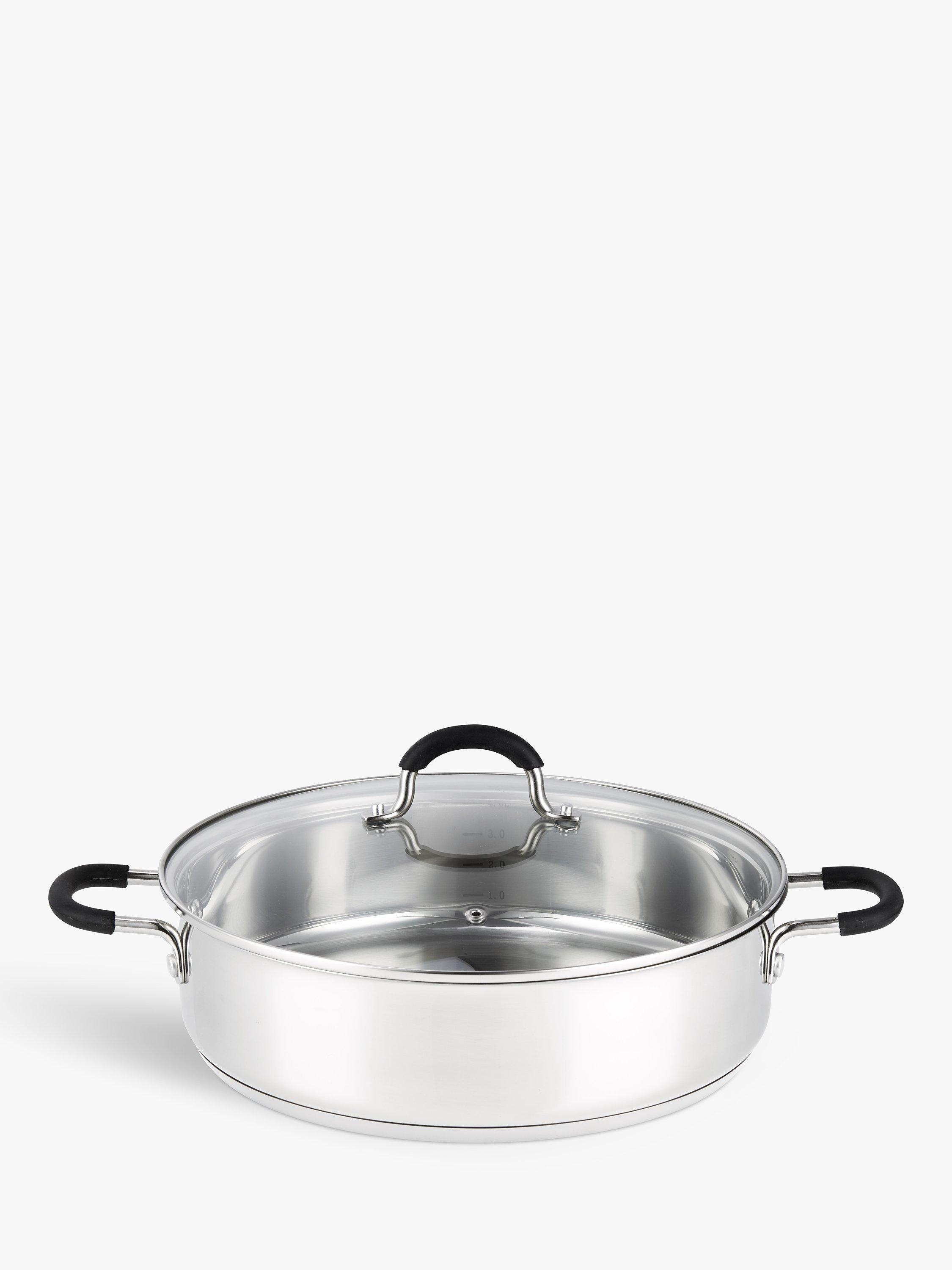 John Lewis 'The Pan' Stainless Steel Shallow Casserole, 28cm