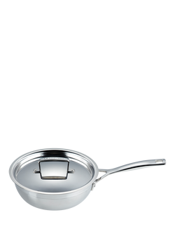 Le Creuset 3-Ply Stainless Steel Non-Stick Chef's Pan, 20cm - view 2, Silver