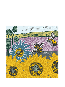 Art File Sunflowers & Bees Blank Greeting Card, Multi