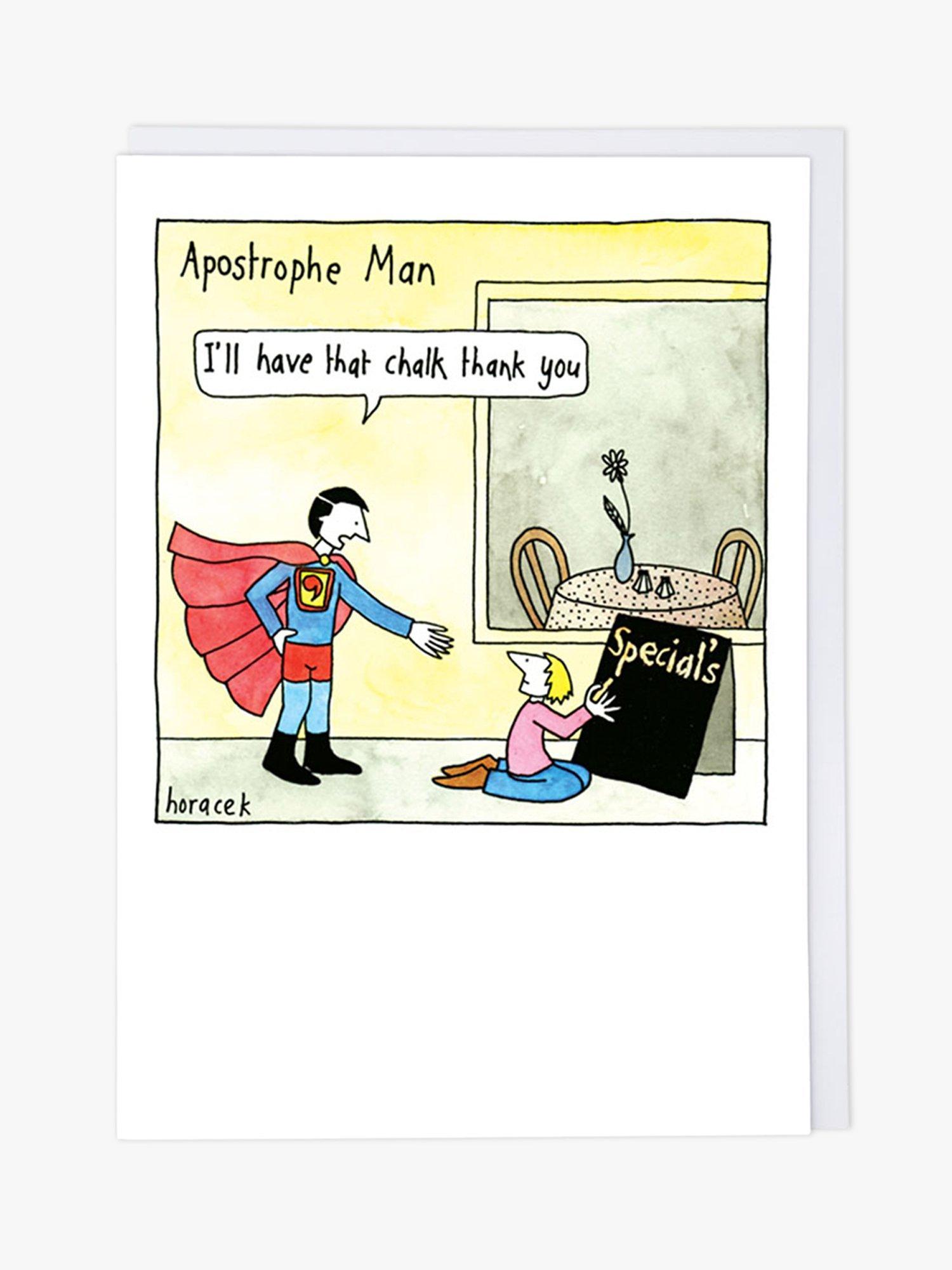 Cath Tate Cards Apostrophe Man Blank Greeting Card