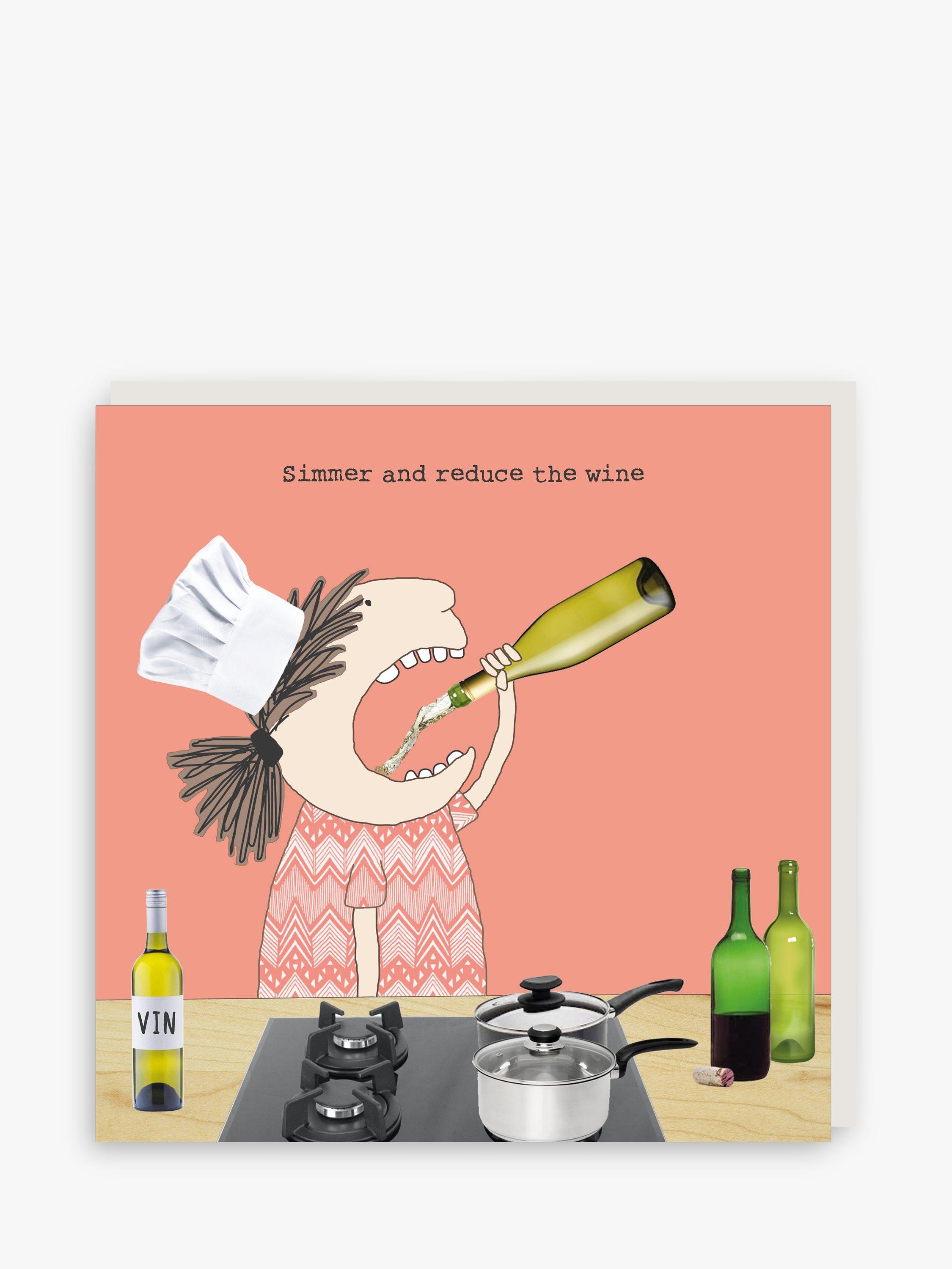 Rosie Made A Thing Reduce Wine Blank Greeting Card