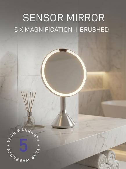 Simplehuman Sensor Beauty Mirror, 20cm - view 2, Grey Silver