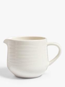 John Lewis Wave Fine China Milk Jug, 380ml, White